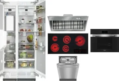 6 Piece Package Includes Refrigerator, Freezer, Cooktop, Wall Oven, Hood And Dishwasher