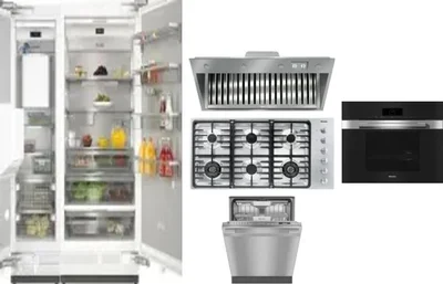 6 Piece Package Includes Refrigerator, Freezer, Cooktop, Wall Oven, Hood And Dishwasher