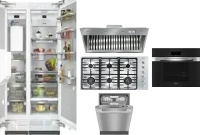 6 Piece Package Includes Refrigerator, Freezer, Cooktop, Wall Oven, Hood And Dishwasher