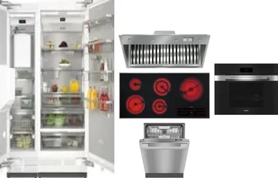 6 Piece Package Includes Refrigerator, Freezer, Cooktop, Wall Oven, Hood And Dishwasher