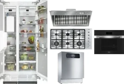 6 Piece Package Includes Refrigerator, Freezer, Cooktop, Wall Oven, Hood And Dishwasher