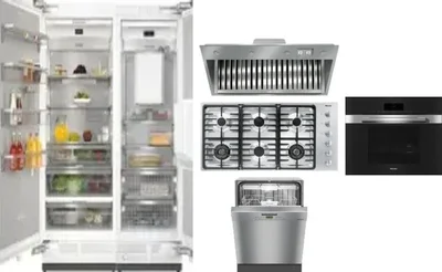 6 Piece Package Includes Refrigerator, Freezer, Cooktop, Wall Oven, Hood And Dishwasher