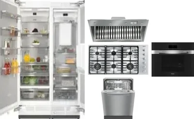 6 Piece Package Includes Refrigerator, Freezer, Cooktop, Wall Oven, Hood And Dishwasher