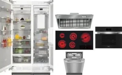 6 Piece Package Includes Refrigerator, Freezer, Cooktop, Wall Oven, Hood And Dishwasher