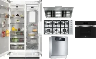 6 Piece Package Includes Refrigerator, Freezer, Cooktop, Wall Oven, Hood And Dishwasher