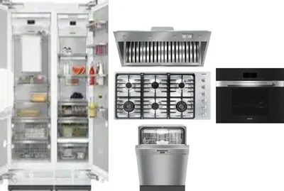6 Piece Package Includes Refrigerator, Freezer, Cooktop, Wall Oven, Hood And Dishwasher