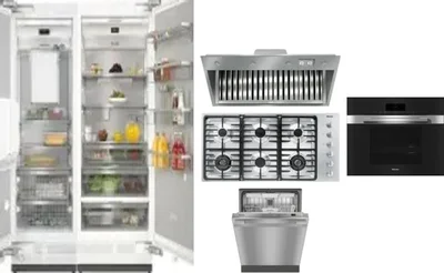 6 Piece Package Includes Refrigerator, Freezer, Cooktop, Wall Oven, Hood And Dishwasher