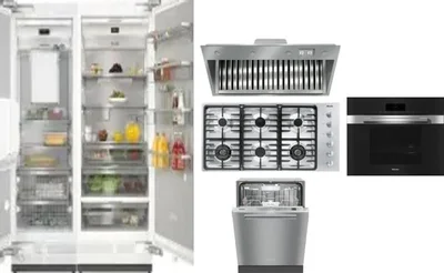 6 Piece Package Includes Refrigerator, Freezer, Cooktop, Wall Oven, Hood And Dishwasher