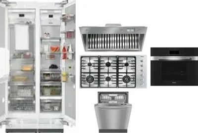 6 Piece Package Includes Refrigerator, Freezer, Cooktop, Wall Oven, Hood And Dishwasher