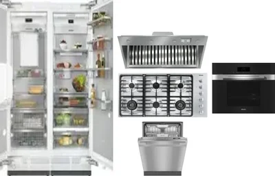 6 Piece Package Includes Refrigerator, Freezer, Cooktop, Wall Oven, Hood And Dishwasher