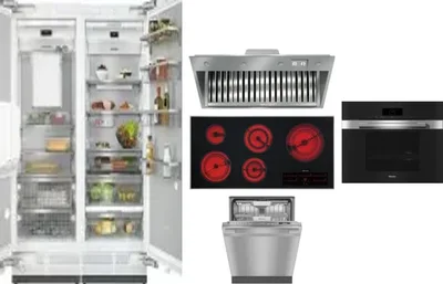 6 Piece Package Includes Refrigerator, Freezer, Cooktop, Wall Oven, Hood And Dishwasher