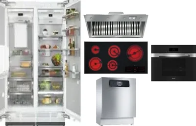 6 Piece Package Includes Refrigerator, Freezer, Cooktop, Wall Oven, Hood And Dishwasher