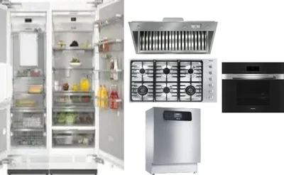 6 Piece Package Includes Refrigerator, Freezer, Cooktop, Wall Oven, Hood And Dishwasher