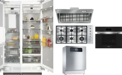 6 Piece Package Includes Refrigerator, Freezer, Cooktop, Wall Oven, Hood And Dishwasher