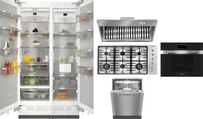 6 Piece Package Includes Refrigerator, Freezer, Cooktop, Wall Oven, Hood And Dishwasher