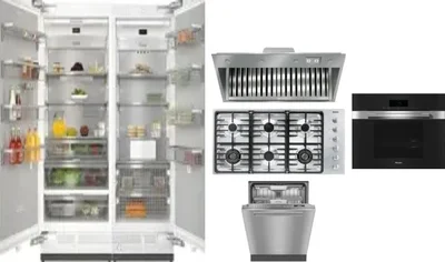 6 Piece Package Includes Refrigerator, Freezer, Cooktop, Wall Oven, Hood And Dishwasher