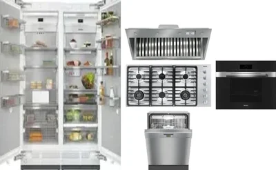 6 Piece Package Includes Refrigerator, Freezer, Cooktop, Wall Oven, Hood And Dishwasher