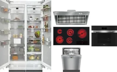 6 Piece Package Includes Refrigerator, Freezer, Cooktop, Wall Oven, Hood And Dishwasher