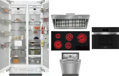 6 Piece Package Includes Refrigerator, Freezer, Cooktop, Wall Oven, Hood And Dishwasher