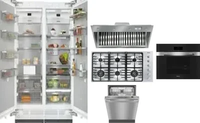 6 Piece Package Includes Refrigerator, Freezer, Cooktop, Wall Oven, Hood And Dishwasher