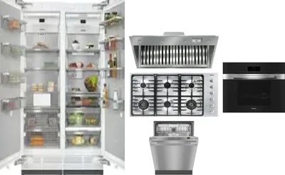 6 Piece Package Includes Refrigerator, Freezer, Cooktop, Wall Oven, Hood And Dishwasher