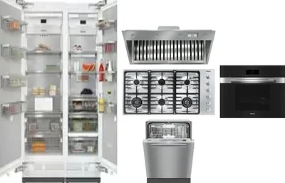 6 Piece Package Includes Refrigerator, Freezer, Cooktop, Wall Oven, Hood And Dishwasher