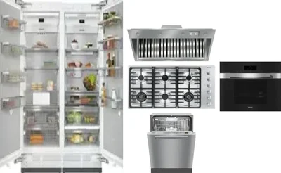 6 Piece Package Includes Refrigerator, Freezer, Cooktop, Wall Oven, Hood And Dishwasher