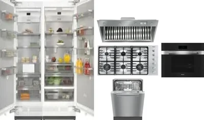 6 Piece Package Includes Refrigerator, Freezer, Cooktop, Wall Oven, Hood And Dishwasher
