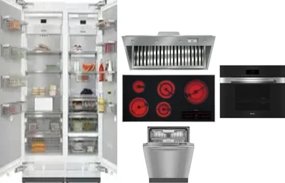 6 Piece Package Includes Refrigerator, Freezer, Cooktop, Wall Oven, Hood And Dishwasher