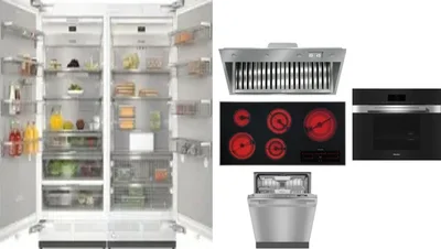 6 Piece Package Includes Refrigerator, Freezer, Cooktop, Wall Oven, Hood And Dishwasher
