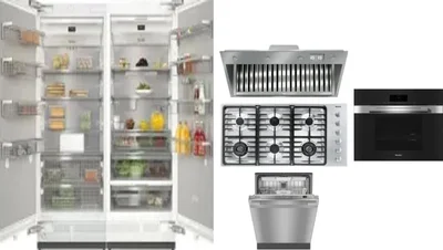 6 Piece Package Includes Refrigerator, Freezer, Cooktop, Wall Oven, Hood And Dishwasher