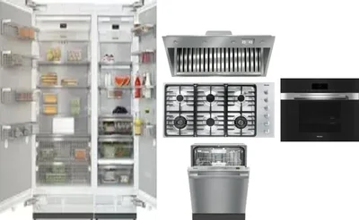 6 Piece Package Includes Refrigerator, Freezer, Cooktop, Wall Oven, Hood And Dishwasher