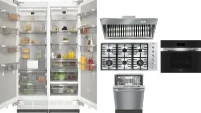 6 Piece Package Includes Refrigerator, Freezer, Cooktop, Wall Oven, Hood And Dishwasher