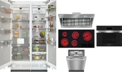 6 Piece Package Includes Refrigerator, Freezer, Cooktop, Wall Oven, Hood And Dishwasher