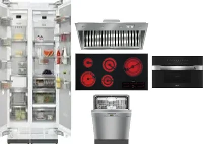 6 Piece Package Includes Refrigerator, Freezer, Cooktop, Wall Oven, Hood And Dishwasher