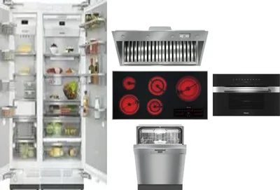 6 Piece Package Includes Refrigerator, Freezer, Cooktop, Wall Oven, Hood And Dishwasher