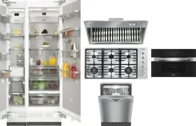 6 Piece Package Includes Refrigerator, Freezer, Cooktop, Wall Oven, Hood And Dishwasher