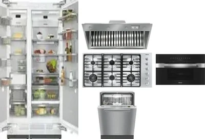 6 Piece Package Includes Refrigerator, Freezer, Cooktop, Wall Oven, Hood And Dishwasher