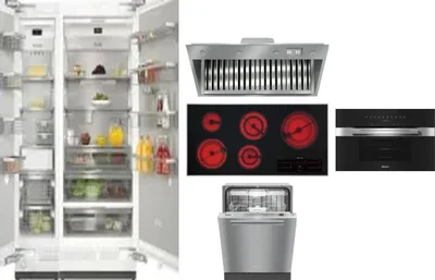 6 Piece Package Includes Refrigerator, Freezer, Cooktop, Wall Oven, Hood And Dishwasher