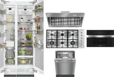 6 Piece Package Includes Refrigerator, Freezer, Cooktop, Wall Oven, Hood And Dishwasher