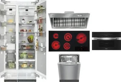 6 Piece Package Includes Refrigerator, Freezer, Cooktop, Wall Oven, Hood And Dishwasher