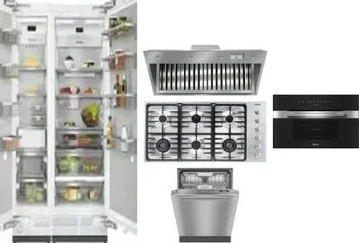 6 Piece Package Includes Refrigerator, Freezer, Cooktop, Wall Oven, Hood And Dishwasher