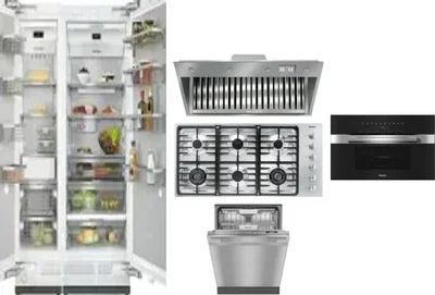 6 Piece Package Includes Refrigerator, Freezer, Cooktop, Wall Oven, Hood And Dishwasher