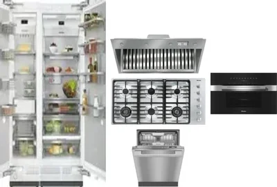 6 Piece Package Includes Refrigerator, Freezer, Cooktop, Wall Oven, Hood And Dishwasher