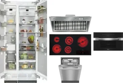 6 Piece Package Includes Refrigerator, Freezer, Cooktop, Wall Oven, Hood And Dishwasher