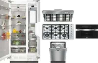 6 Piece Package Includes Refrigerator, Freezer, Cooktop, Wall Oven, Hood And Dishwasher
