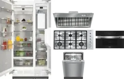 6 Piece Package Includes Refrigerator, Freezer, Cooktop, Wall Oven, Hood And Dishwasher