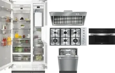 6 Piece Package Includes Refrigerator, Freezer, Cooktop, Wall Oven, Hood And Dishwasher