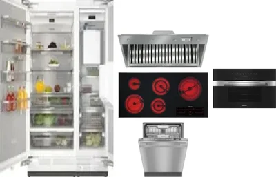 6 Piece Package Includes Refrigerator, Freezer, Cooktop, Wall Oven, Hood And Dishwasher