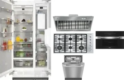 6 Piece Package Includes Refrigerator, Freezer, Cooktop, Wall Oven, Hood And Dishwasher